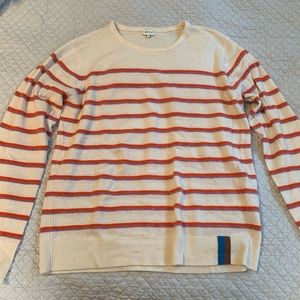 Cream and pink striped sweater